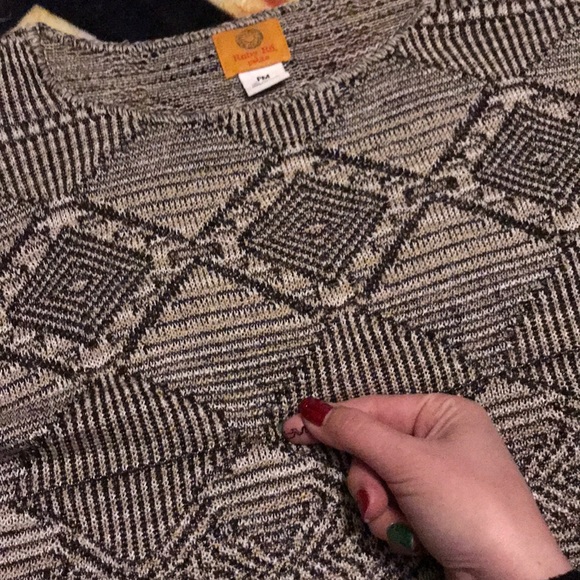 Ruby rd petite tan black & white sweater top PM - Picture 5 of 6